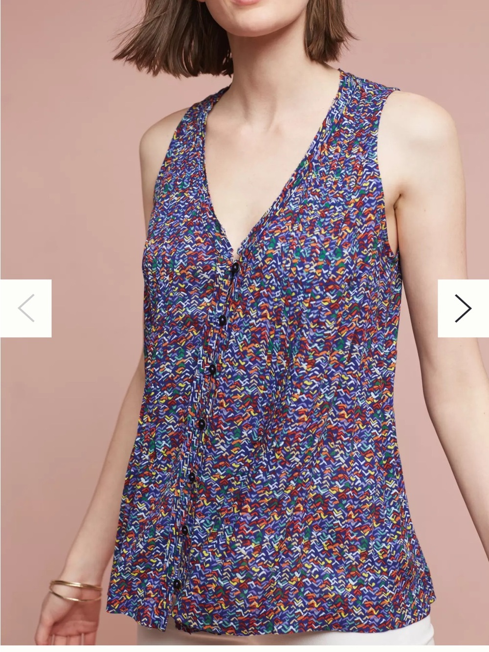 Anthropologie Maeve Lila Pintuck Sleeveless Tank